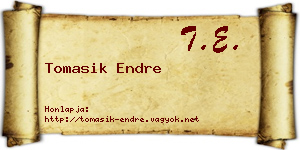 Tomasik Endre névjegykártya
