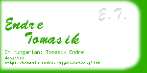 endre tomasik business card